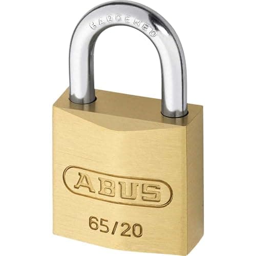 Image of ABUS Padlock Brass 65/20 - Suitcase Lock - Ideal for Indoor and Outdoor - Weatherproof - Solid Brass Lock Body - Hardened Steel Shackle - keyed - ABUS Security Level 3