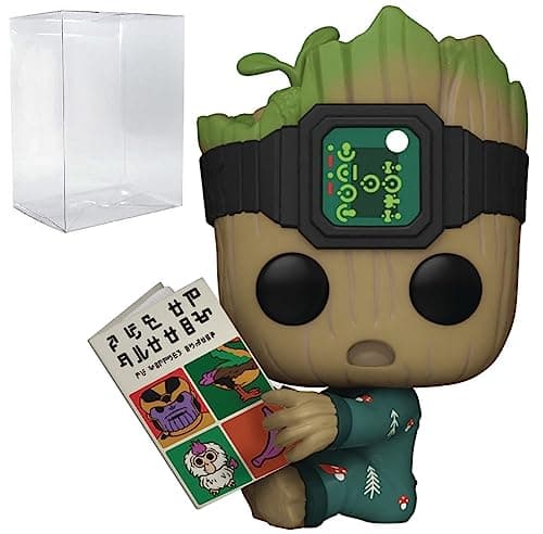 Image of POP Marvel: I Am Groot - Groot in Onesie with Book Funko Vinyl Figure (Bundled with Compatible Box Protector Case), Multicolored, 3.75 inches
