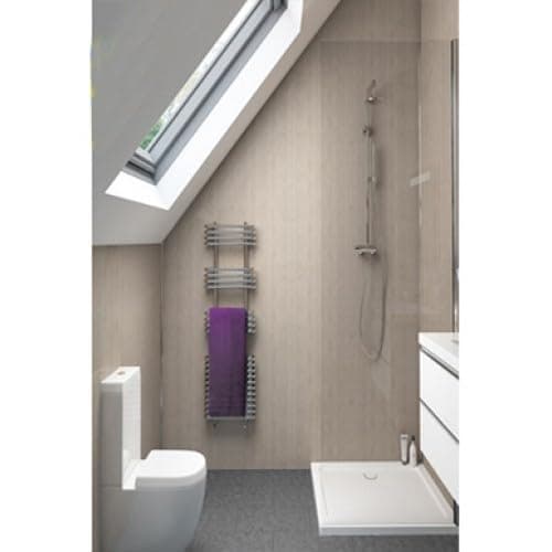 Image of Travertine Gloss Shower Panels 1m x 2400mm x 10mm Easy to Install PVC Made Wet Wall Panels