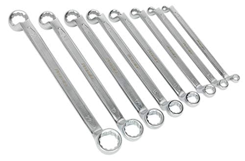 Image of Sealey Ak6327 Offset Double End Ring Spanner Set 8Pc Metric