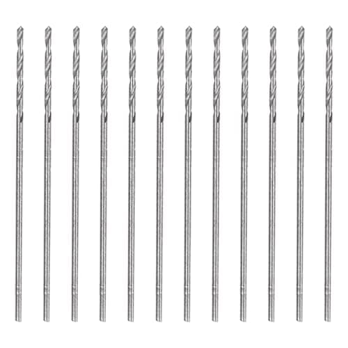 Image of sourcing map 12pcs Micro Jobber Twist Drill Bits #75 0.5mm / 0.02" High Speed Steel HSS Mini Drilling Bit Tool for Stainless Steel Aluminum Wood Plastic