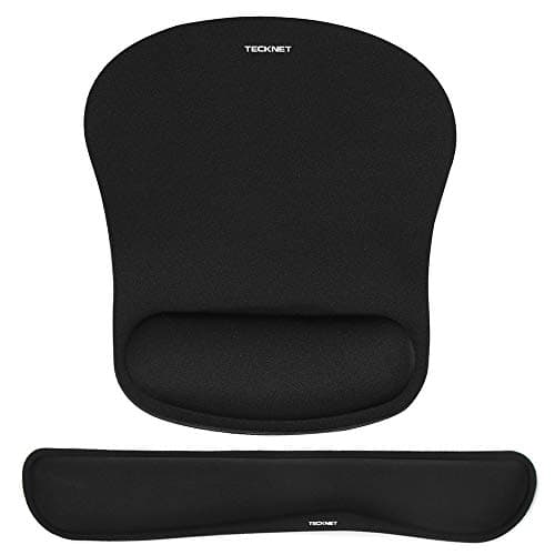 Image of TECKNET Wrist Rest Mat, Keyboard and Mouse Wrist Support Pad Set, Comfortable Memory Foam Mouse Mat with Wrist Cushion Support, Anti-Slip Ergonomic Mouse Pad for Computer Laptop Working Gaming