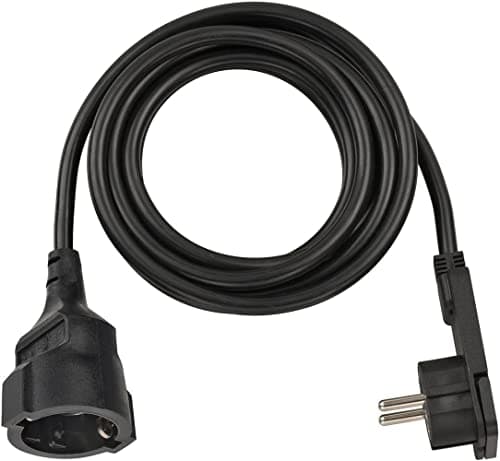 Image of Brennenstuhl extension cable with angled flat connector 2m, H05VV-F F3G1, black, 1168980020