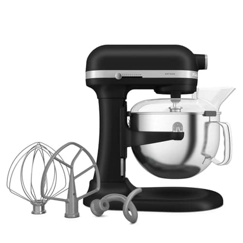 Image of KitchenAid Artisan 5KSM60SPX 5.6L Bowl-Lift Stand Mixer, 11 Speeds & Soft Start, Heavy Duty Full Metal Construction, Kneads 3.7kg Dough, Makes 11 Dozen Cookies, Matte Black