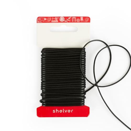 Image of Necklace Cord, Waxed Cotton Cord for Jewellery Making and Craft Projects (Black - 2mm)
