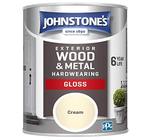Image of Johnstone's Exterior Wood and Metal Hardwearing Gloss, Cream, 750ml