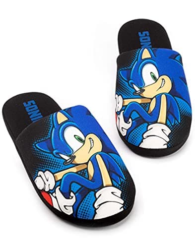 Image of Sonic The Hedgehog Slippers for Men | Game Adults House Shoes Merchandise Gifts for Him | Memory Foam Slip On Loafers