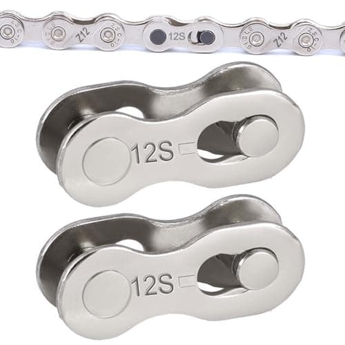 Image of Silver Steel 2-Pair Quick-Link Connector, Reusable 12-Speed Chain Missing Link for Bicycle