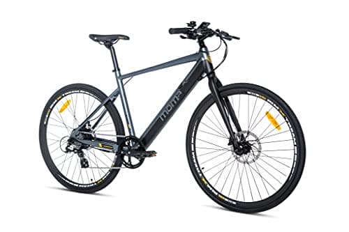 Image of Moma Bikes E-ROAD PRO 28,grey, Aluminum, Full SHIMANOAltus 8 Speeds, Hydraulic Disc Brakes & Integrated Bat. Ion Lithium 36V 10Ah