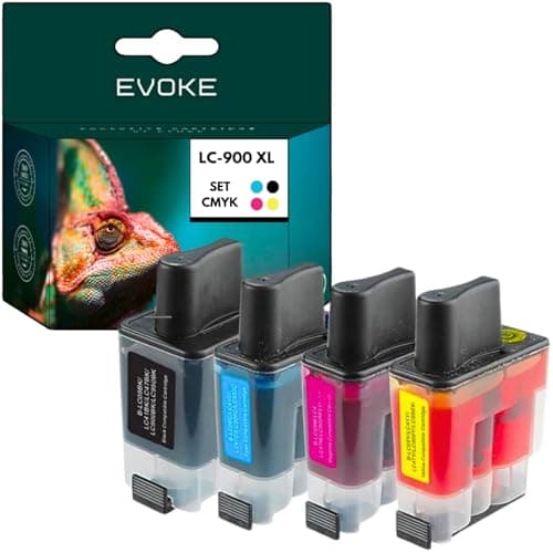Image of EVOKE LC900 Ink Kit Compatible with Brother DCP-110C DCP115C MFC410CN (CMYK Kit) 2150 Pages 70ml