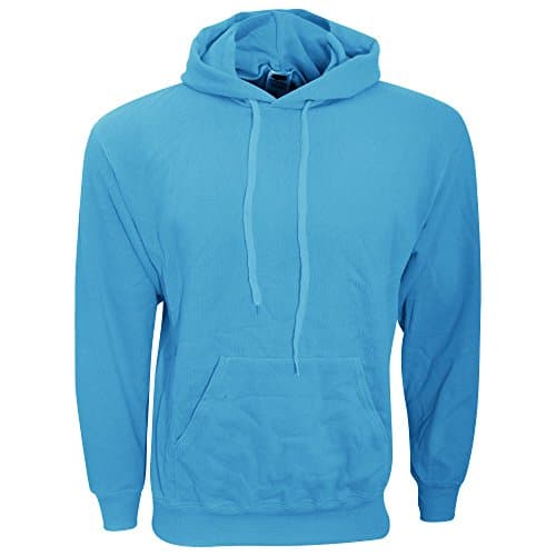 Image of Fruit Of The Loom Hooded Sweatshirt Colour=Azure Blue Size=S