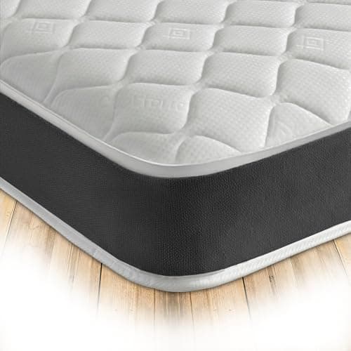 Image of Starlight Beds Cool Touch Single Mattress, Foam-Free Coil Sprung Mattress, 18cm Deep, Soft Firmness, Grey. 3ft x 6ft3 (90cm x 190cm)