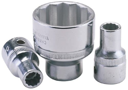 Image of Draper 24533 Elora Bi-Hexagon Socket, 1/2" Square Drive, 8mm, Blue