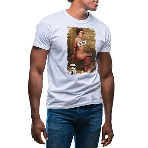 Image of Princess Leia Rebel Men's White T-Shirt Size 3XL