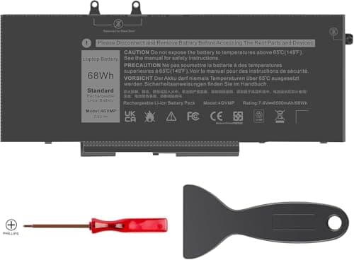 Image of ASUNCELL 7.6V/68Wh 4GVMP Laptop Battery for Dell Latitude 5400 E5400 5500 E5500, Precision 3540 M3540, Inspiron 7590 2-in-1 (without 2.5" HDD) 7591 2-in-1 7791 2-in-1 Series, 4GVMP 1V1XF R8D7N 9JRYT
