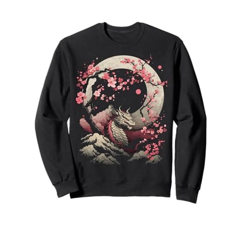 Image of Aesthetic Dragon Japan Style Asian Japanese Dragon Sweatshirt