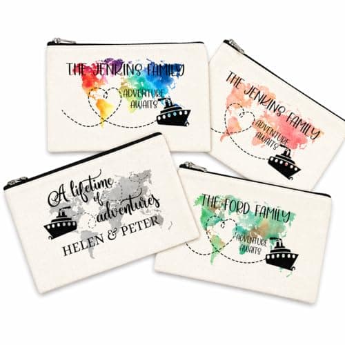 Image of Personalised Travel Document Holder, Family Passport Holder, Custom Travel Wallet Pouch, Holiday Organiser, Cruise Travel Gift (Multi Colour)