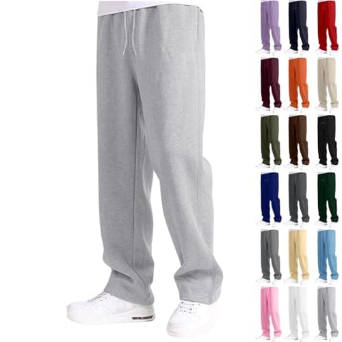 Image of Dark Gray Mens Track Suit Bottoms Joggers Straight Leg Sweatpants Open Bottom Lounge with Pockets Mens Casual Trousers Plain Jogging Bottoms Yoga Gym Sports Trousers Blue Khaki Beige Plus Size 5XL 6XL