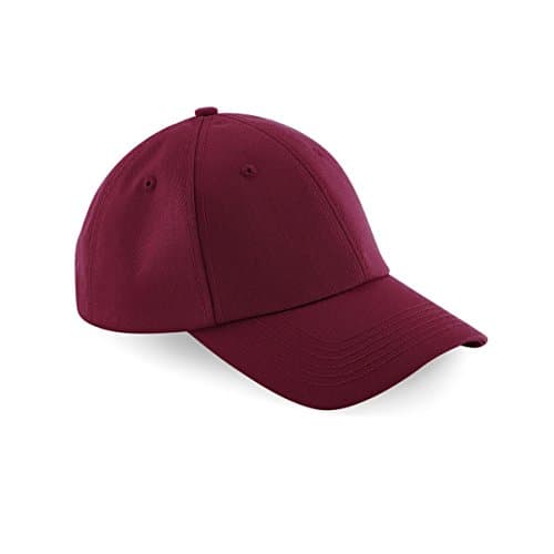 Image of Beechfield Unisex Authentic 6 Panel Baseball Cap (Pack of 2) (One Size) (Burgundy)