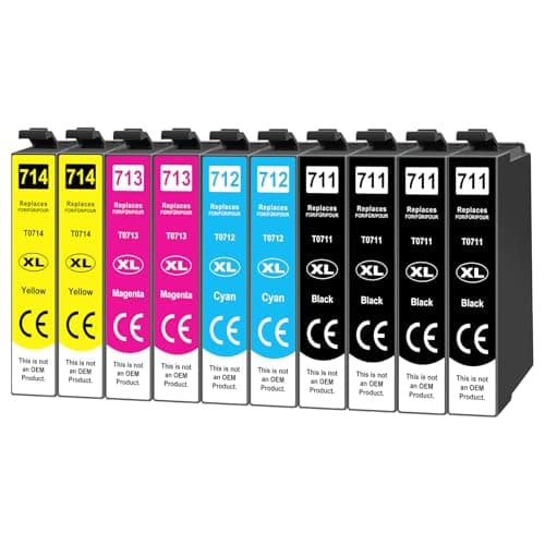 Image of Yowell 10x T0715 Multipack Printer Cartridges Compatible with Epson T0711 T0712 T0713 T0714 for Stylus BX300F SX610FW SX510W SX400 SX410 SX415 SX100 SX200 SX210 SX215 SX218 DX4400 DX7400