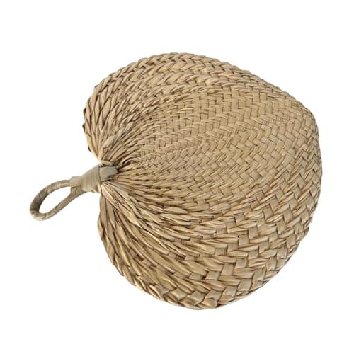 Image of SHINEOFI 12pcs Handmade Raffia Handheld Fans Woven Palm Leaf Wedding Ceremony Fans for Guests Lightweight Summer Cooling Accessories Farmhouse Boho Wall Decor Indoor Outdoor