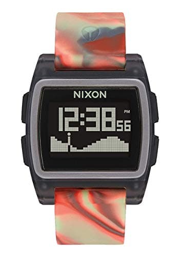 Image of NIXON Base Tide A1118 - Orange Jellyfish - 114M Water Resistant Men's Digital Surf Watch (38 mm Watch Face, 36 mm Pu/Rubber/Silicone Band)