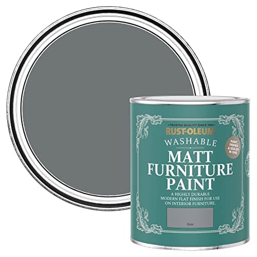 Image of Rust-Oleum Grey Furniture & Skirting Board Paint in Matt Finish - Slate 750ml