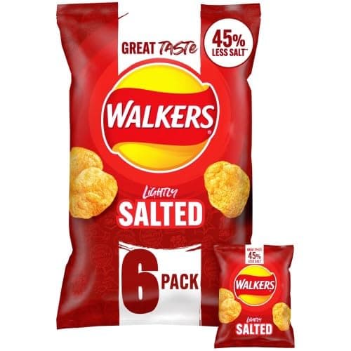 Image of Walkers Multipack Crisps (Walkers Less Salt Lightly Salted Multipack Crisps 25g)