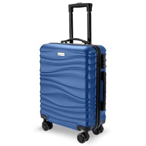 Image of AVIO Wave Cabin Suitcase 55x40x20cm – Lightweight Hard Shell Cabin Luggage with 4 Double Spinner Wheels, Telescopic Handle & Organised Interior – Small Cabin Size Carry On Travel Suitcase