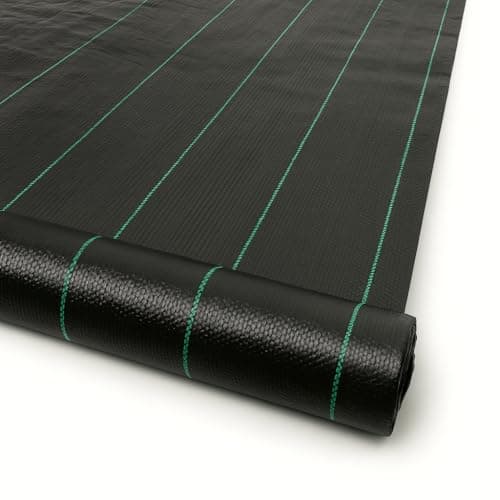 Image of Yuzet 1m x 50m Black 100gsm Heavy Duty Weed Control Fabric, Ground cover Membrane, UV stabilised Weed Barrier Fabric. Under Patios, Garden, Flower beds, Landscaping - weed suppressant membrane