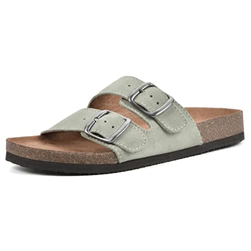 Image of WHITE MOUNTAIN Women's Helga Sandal, Sage Green/Suede, 8 UK