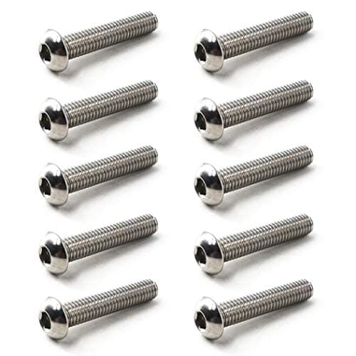 Image of M12x30 Button Head Hex Socket Drive Screws 304 Stainless Steel Button Head Cap Screws (Pack of 10)