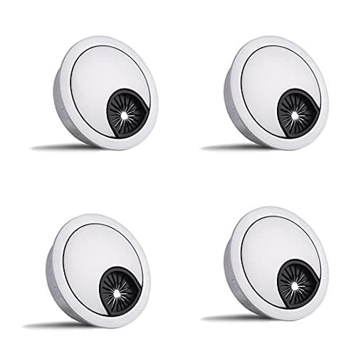 Image of 4-Piece 60mm Desk Cable Grommets, Computer Desk Metal Cable Hole, Round Cable Hole Cover for Desktop Cable Organizer(Grey)