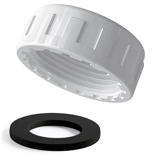 Image of Kitchen Sink Waste Pipe Blanking Cap Trap Blanking Cap with Female Thread Washer Stop Ends Washing Machine Plumbing Fittings Sealing Joints & Pipe Ends White 40mm