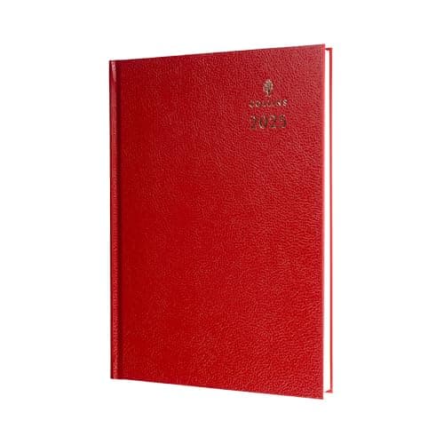 Image of Collins Standard Desk 2025 Diary for Professionals - A5 Week to View Business Diary - Red - (35.15-25) - Premium Business Planner with Hardback Leathergrain Covers