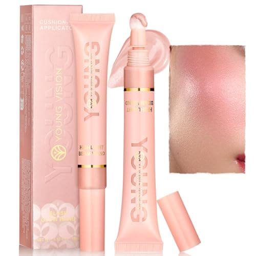 Image of Liquid Cream Blush Beauty Wand - Highlighter Blush Makeup Stick Natural Liquid Contour Stick Long Lasting Matte Cream Contour with Cushion Applicator (02#Highlight, 10ml)