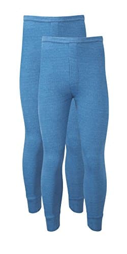 Image of Heatwave® Pack of 2 Men's Thermal Trousers Long Johns Warm Underwear Baselayer, S M L XL XXL Thermals, Medium Blue