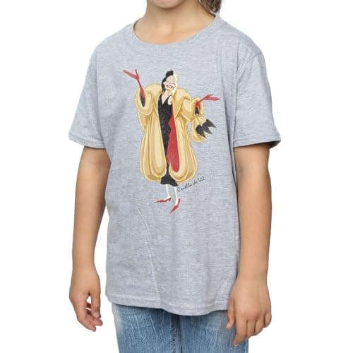 Image of Disney Girls 101 Dalmatians Classic Cruella De Vil T-Shirt 9-11 Years Sport Grey