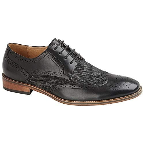 Image of Goor Mens 4 Eye Leather Lined Brogue Gibson Shoe (8 UK) (Black)