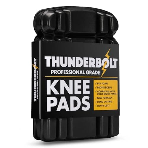 Image of Thunderbolt Knee Pads for Work Inserts for Pants Trousers Workwear with Thick EVA Foam Cushioning (1, Black)