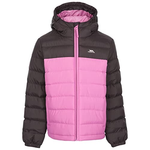Image of Trespass Kids Padded Jacket Oskar B - Contrast Zip, 2 Pockets, Full Cuffs Elastication, Grown on Hood, Padded Quilted, Rounded Dip at Back, Woven Shell