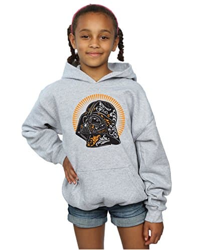 Image of Star Wars Girls Darth Vader Dia De Los Muertos Hoodie 7-8 Years Sport Grey