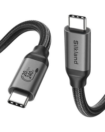 Image of Silkland USB C Video Cable 5K/4K@60Hz 1.5M, 20Gbps USB 3.2 Gen2x2 Cable 240W, 48V/5A Fast Charging for Studio Display, MacBook, iPad Pro, Display, iPhone 16 Pro Max, Dock