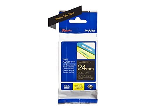 Image of Brother TZe-354 - Self-adhesive - gold on black - Roll (2.4 cm x 8 m) 1 cassette(s) laminated tape - for Brother PT-D600, P-Touch PT-3600, D800, E550, E800, P750, P900, P950, P-Touch EDGE PT-P750