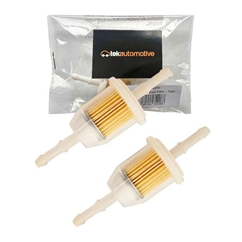 Image of Tek Automotive Small Inline Fuel Filter Twin Pack - Universal for 6mm & 8mm Fuel Lines, Suitable for Cars, Quad Bike, Motorcycle, Lawnmowers, Generators, Forklifts & More
