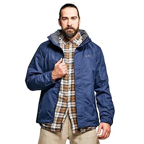 Image of Peter Storm Men’s Downpour 2-Layer Jacket with Rollaway Adjustable Hood, Waterproof, Breathable & Lightweight Raincoat (UK, Alpha, XXL, Regular, Regular, Blue)
