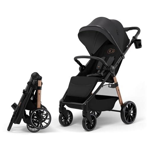 Image of Kinderkraft Grande 2 Stroller, Baby Pushchair, up to 22kg, Click&FOLD, Large Shock-Absorbing Wheels, Adjustable, Spacious Seat, Lightweight, Black