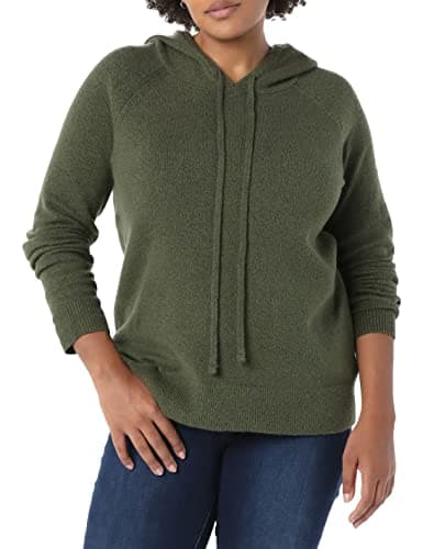 Image of Amazon Essentials Women's Soft Touch Hooded Pullover Jumper, Olive, M