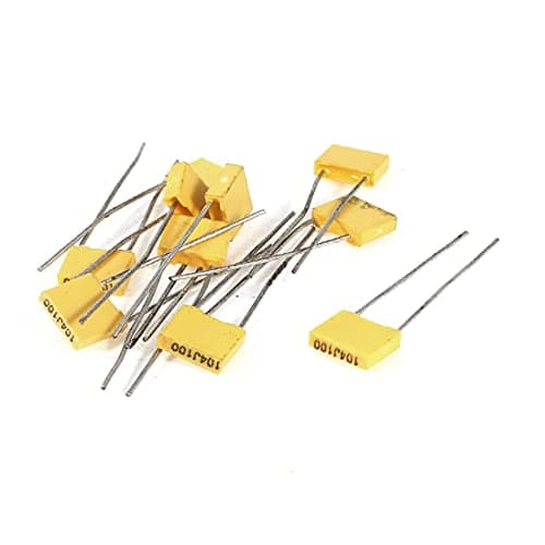 Image of 10 Pcs 104J100 0.1uF 100V Radial Leads Polyester Film Box Type Correction Capacitors(10 Stücke 104J100 0,1 uF 100-V Radialleitungen Polyester Film Box Typ Korrekturkondensatoren Capacitance Meters