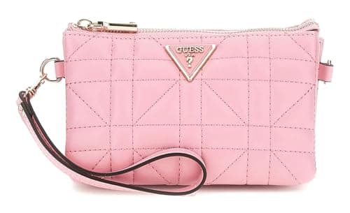 Image of GUESS Latona Mini Tri Compartment Top Zip Pink, pink, One Size